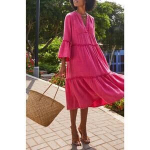 NWT Faherty Dream Gauze Vida Midi Dress size XS in Granita